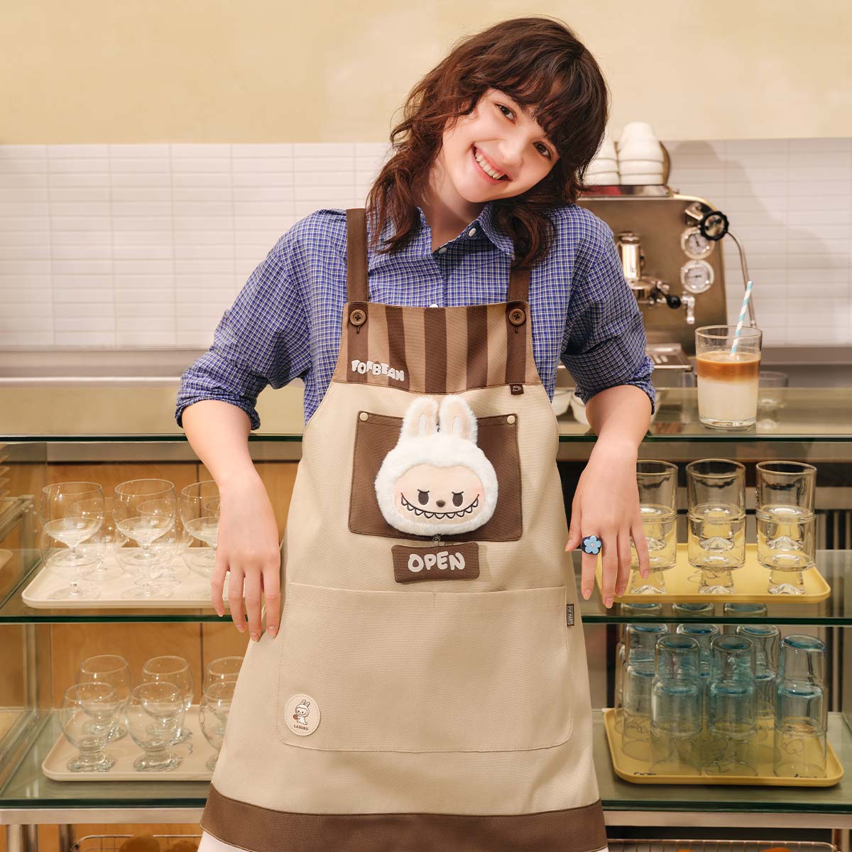 POP MART POP BEAN Coffee Factory Series-LABUBU Apron - Accessories