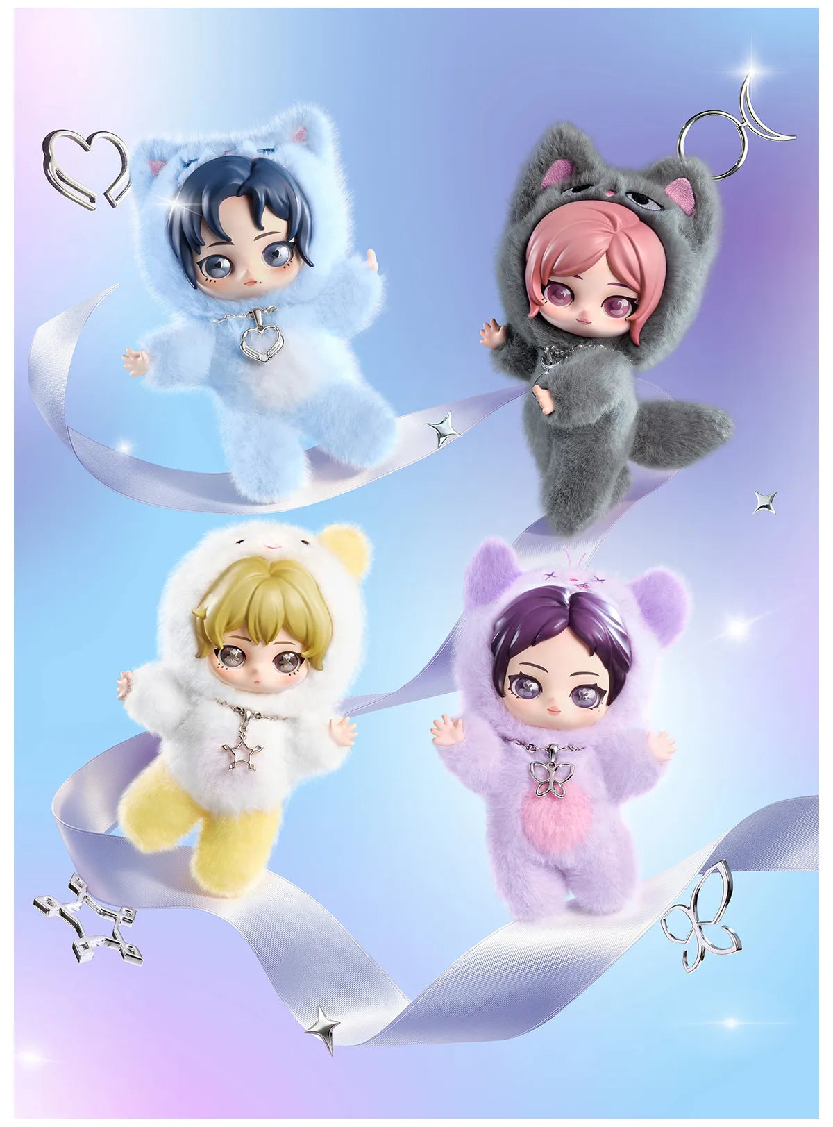 POP MART aespa Fluffy Club Series Vinyl Plush Doll Pendant