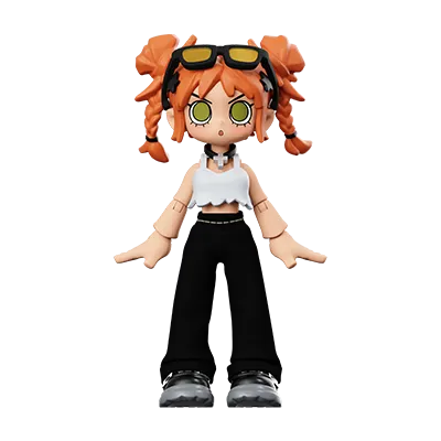 POP MART Peach Riot Carry the Music Series Block Pendant