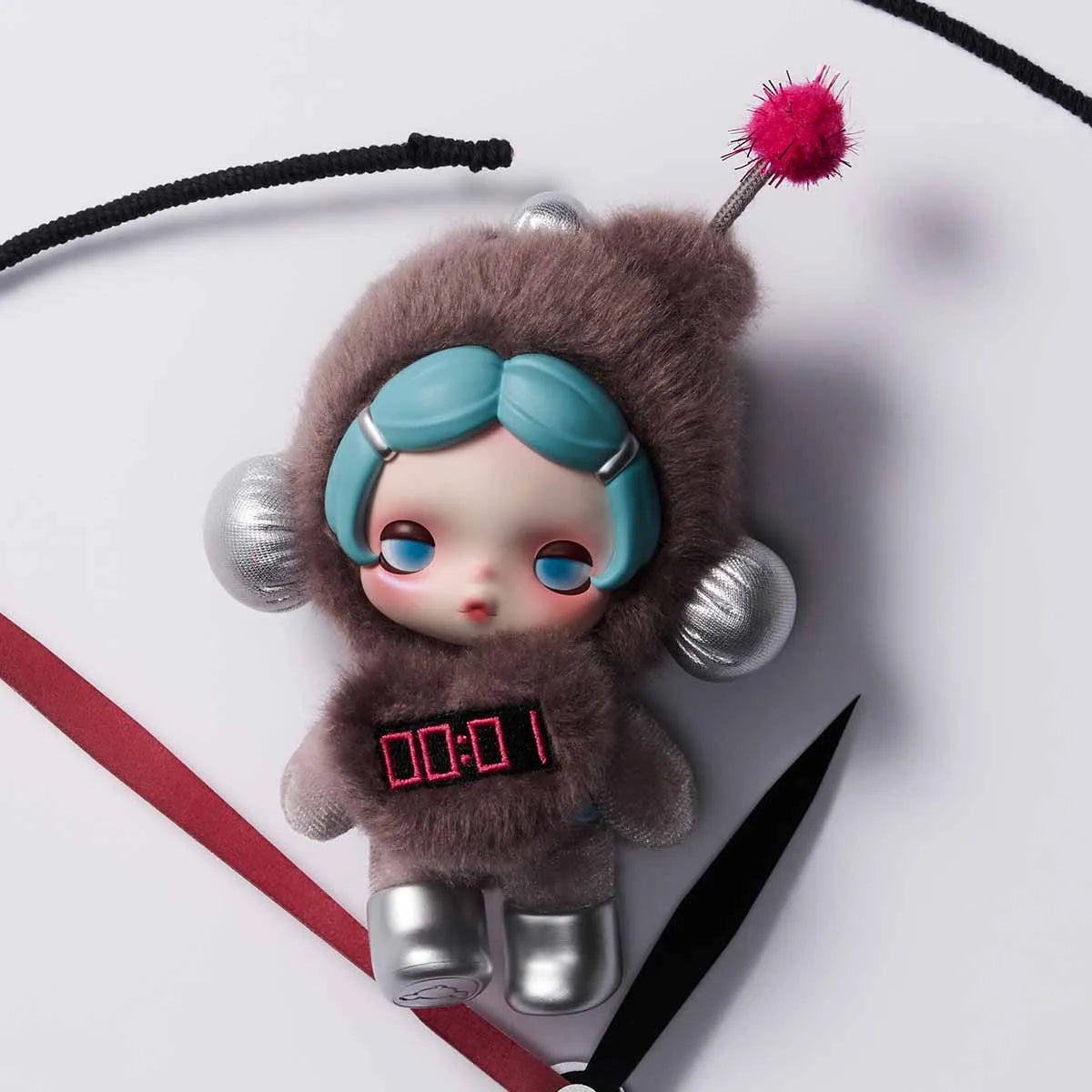 POP MART θ SKULLPANDA Off Mode Series Plush Doll Pendant