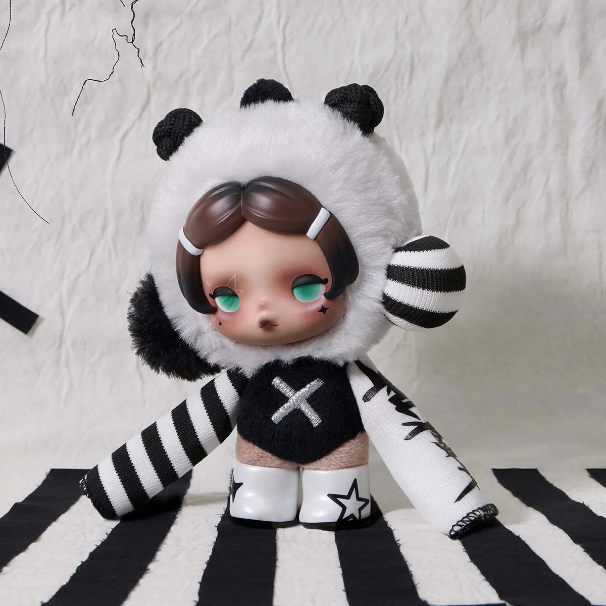 POP MART θ SKULLPANDA Off Mode Series Plush Doll Pendant