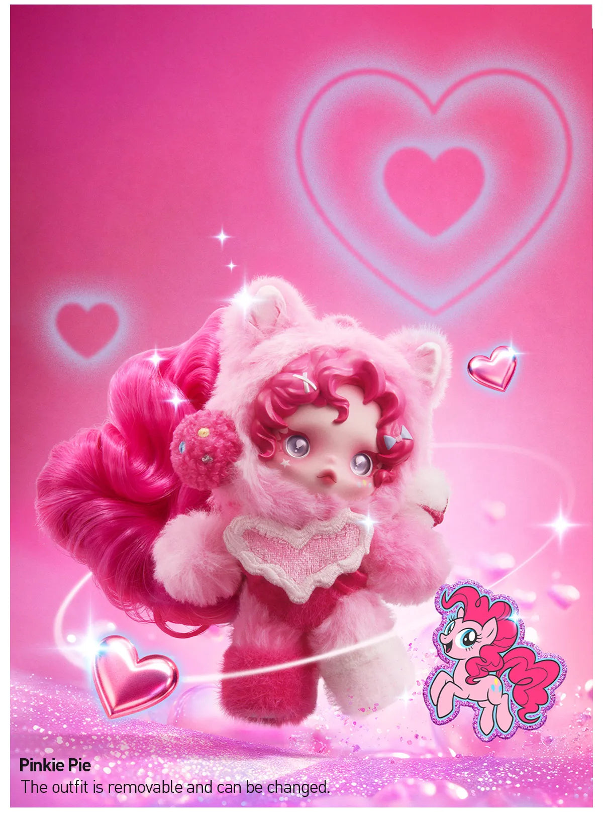 POP MART SKULLPANDA × My Little Pony Series Plush Doll Pendant