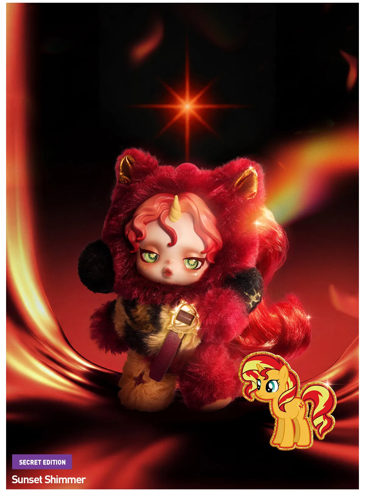 POP MART SKULLPANDA × My Little Pony Series Plush Doll Pendant