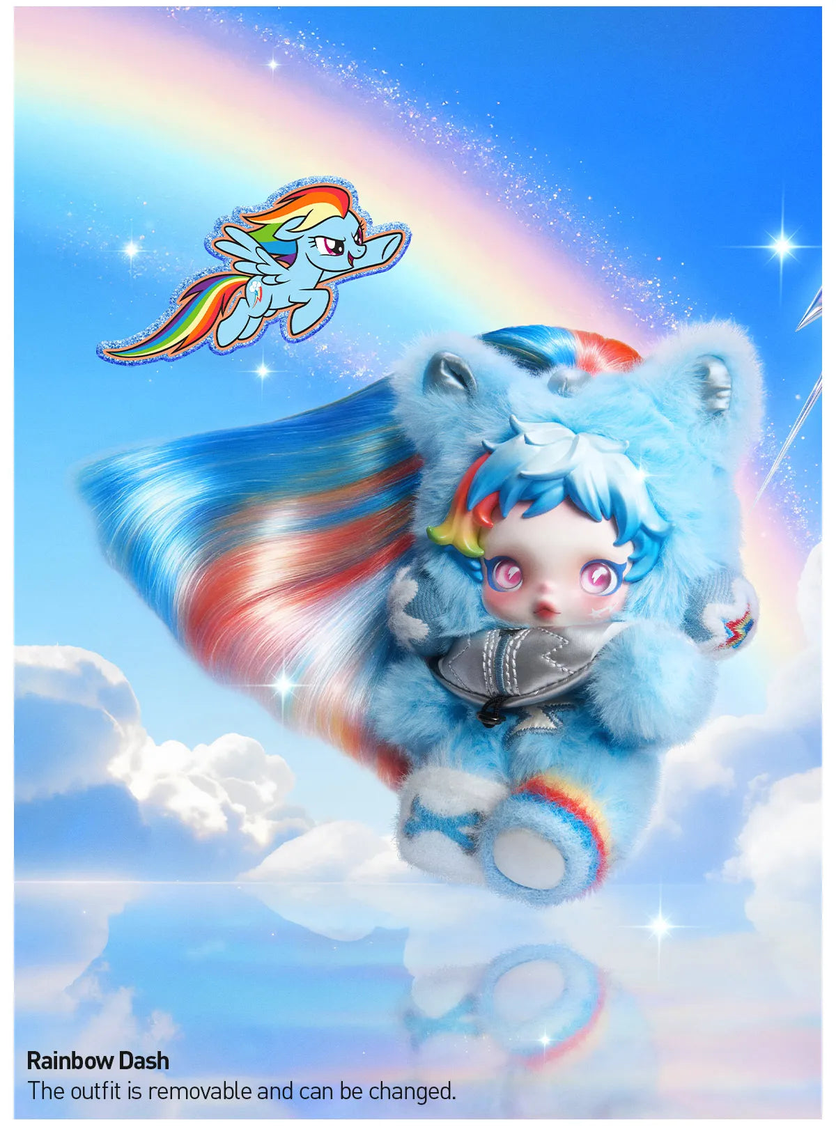 POP MART SKULLPANDA × My Little Pony Series Plush Doll Pendant