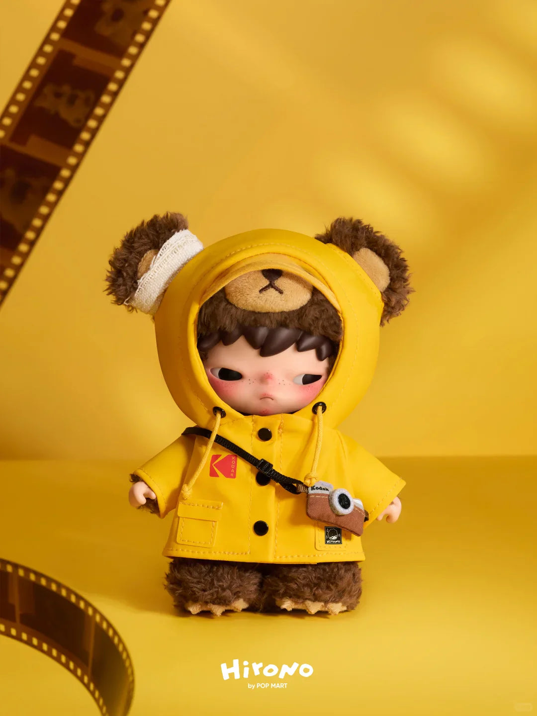POP MART Hirono × Kodak Little Bear Vinyl Plush Pendant EXCLUSIVE COLLAB