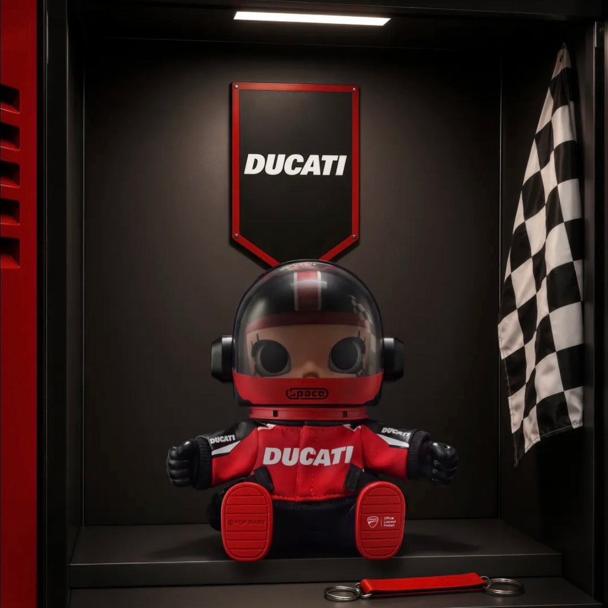 POP MART MEGA SPACE MOLLY × DUCATI Serie Vinyl Plush Pendant Hanging Card